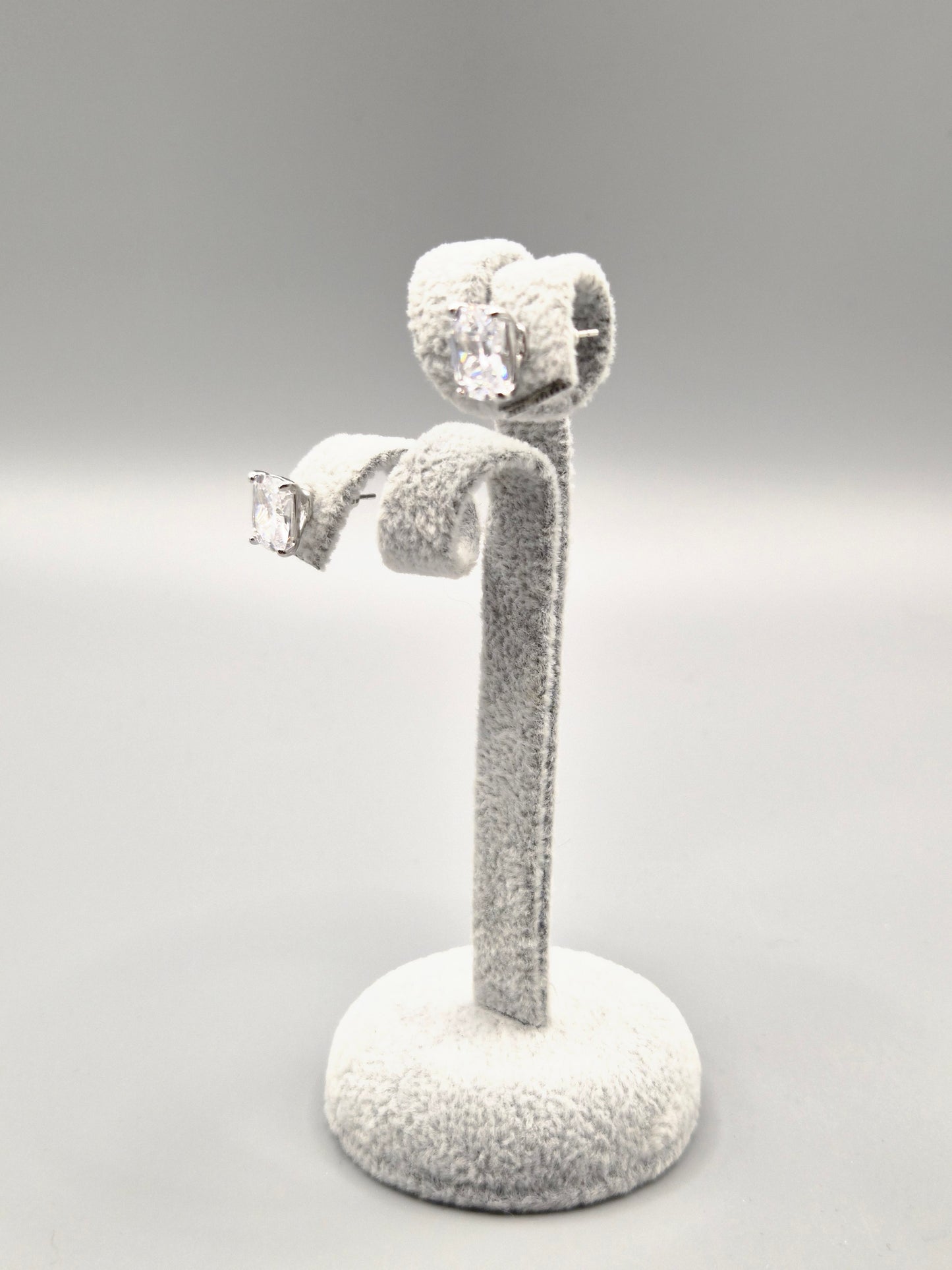Radiant Cut Cubic Zirconia Stud Earrings