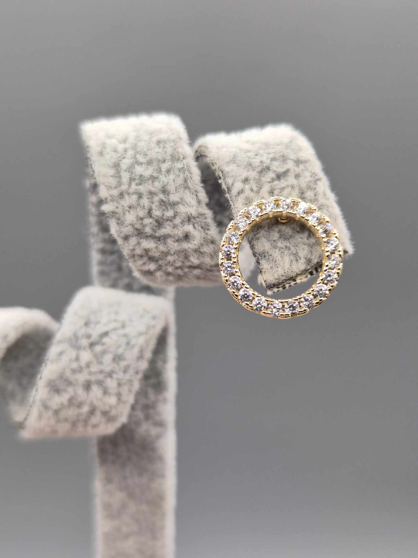 Cubic Zirconia Open Circle Stud Earrings