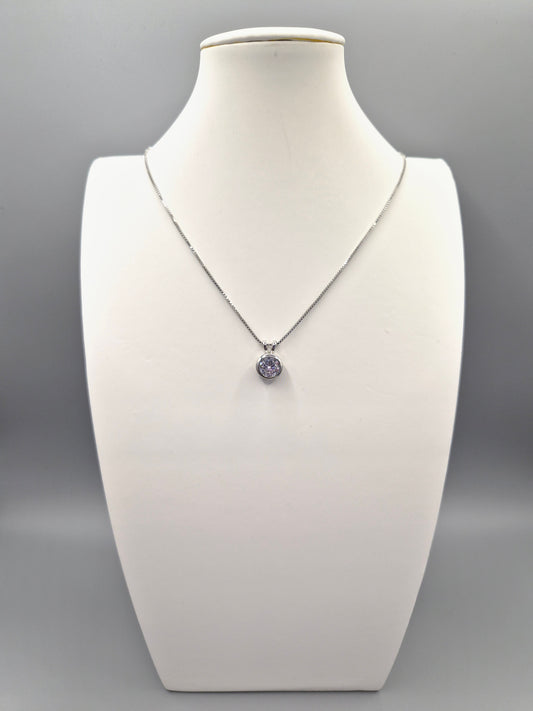 Besel Set Solitaire Cubic Zirconia Pendant