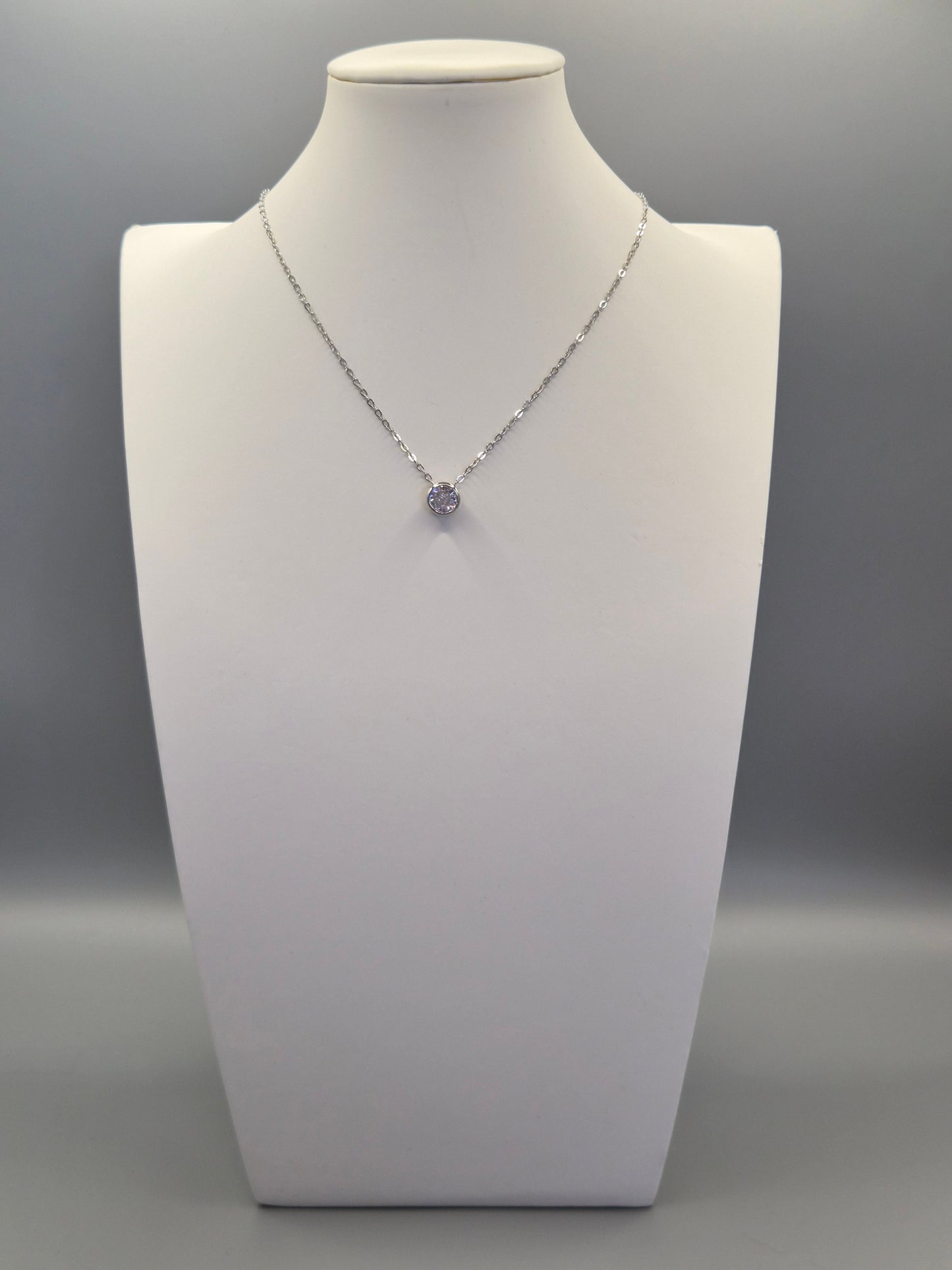 Bezel Set Solitaire Cubic Zirconia Pendant