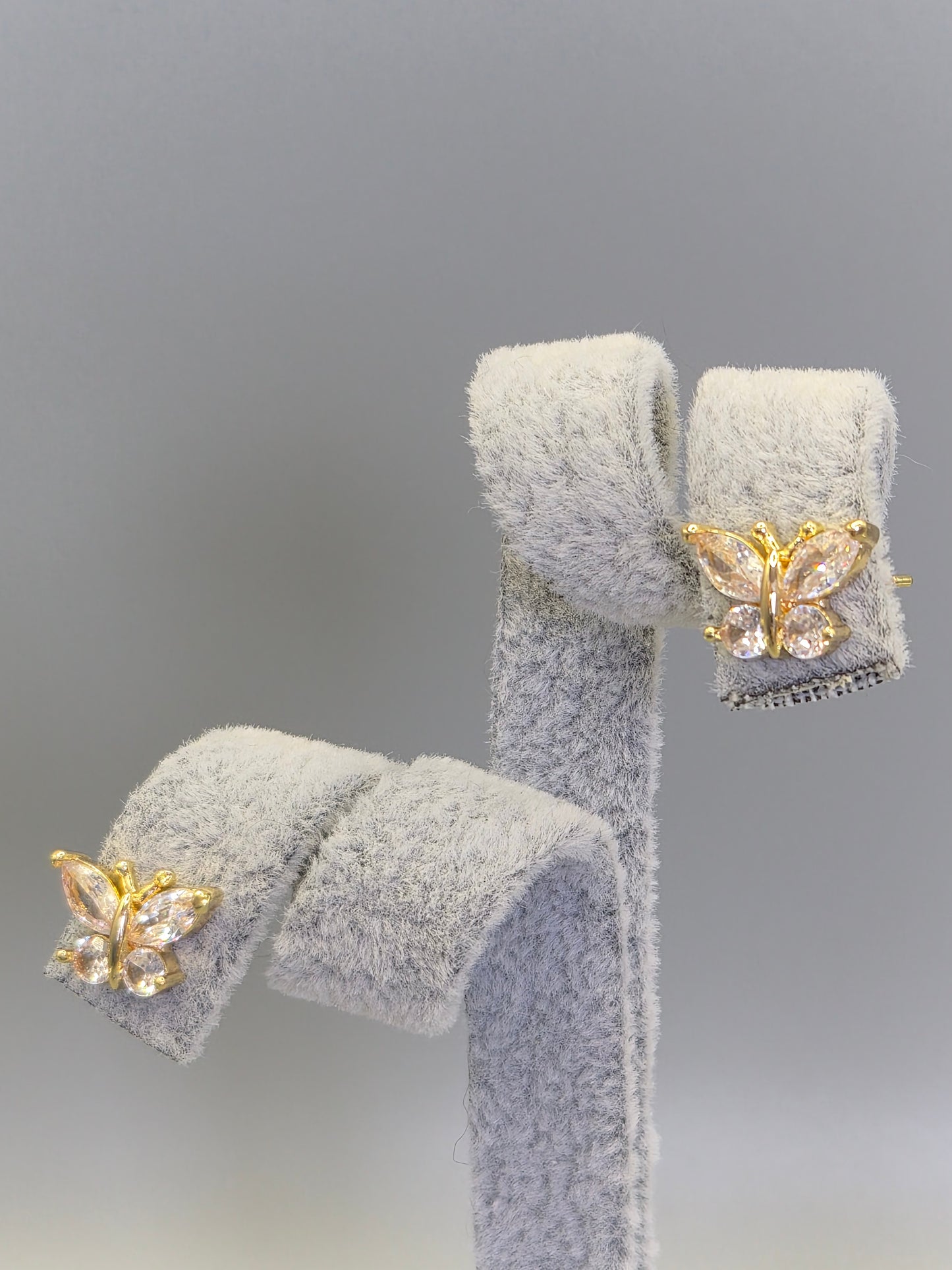 Butterfly Cubic Zirconia Stud Earrings