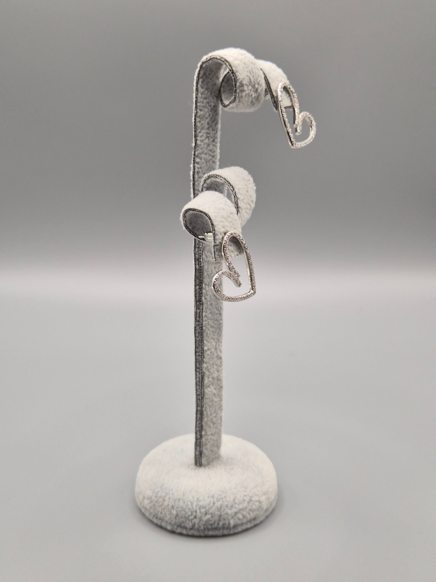 Open Heart Zirconia Stud Earrings