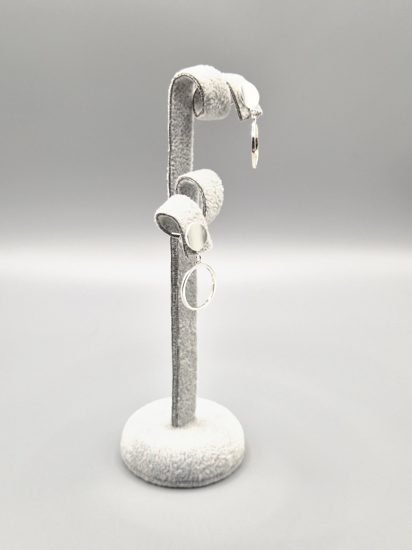 Double Full & Open Circle Drop Earrings