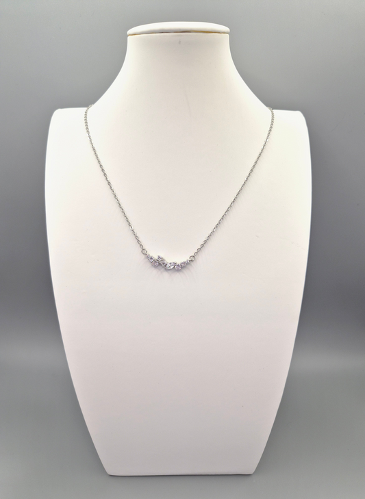 Curved Marquise, Round & Princess Cut Cubic Zirconia Pendant
