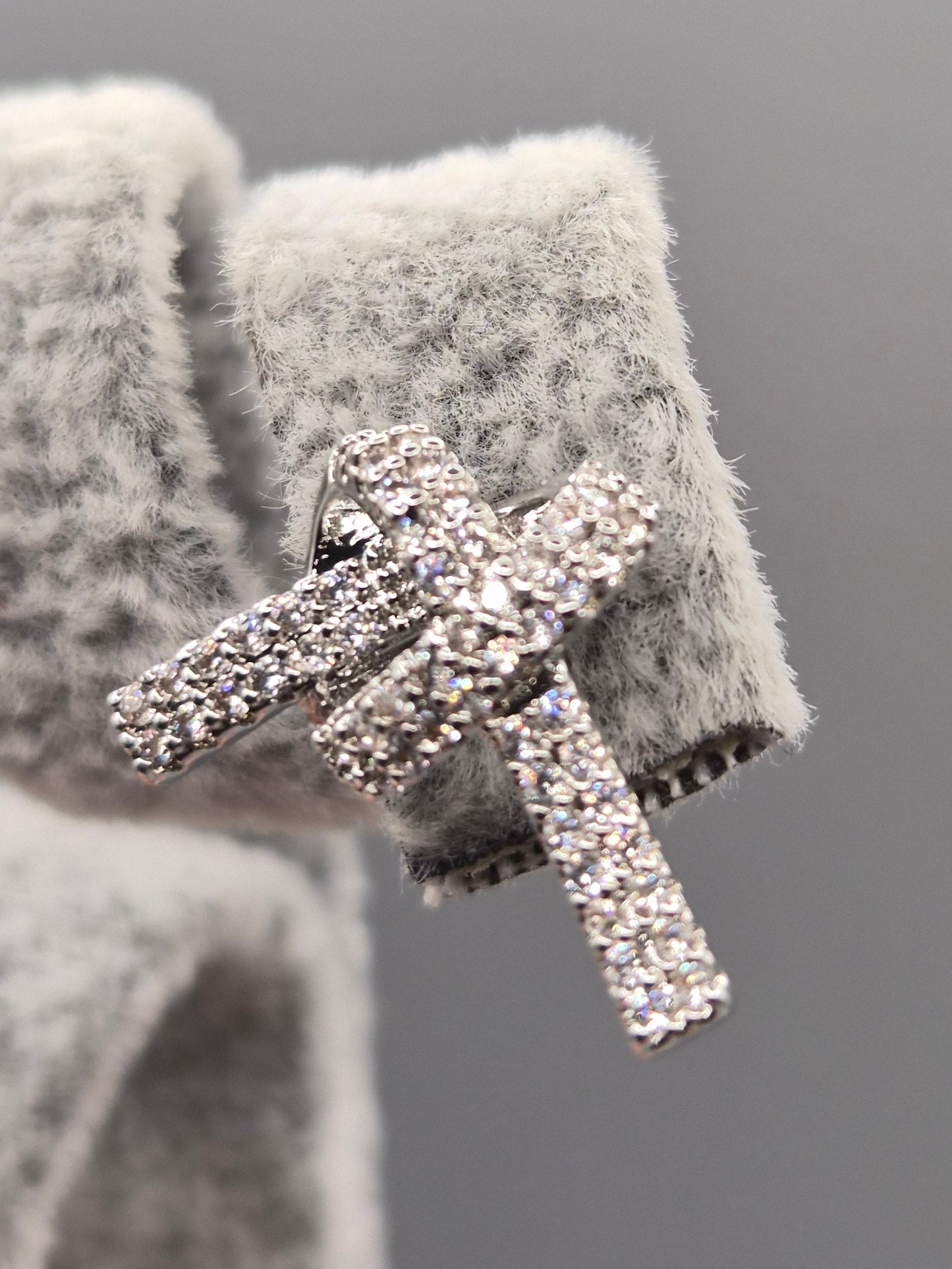 Cubic Zirconia Knot Design Stud Earrings