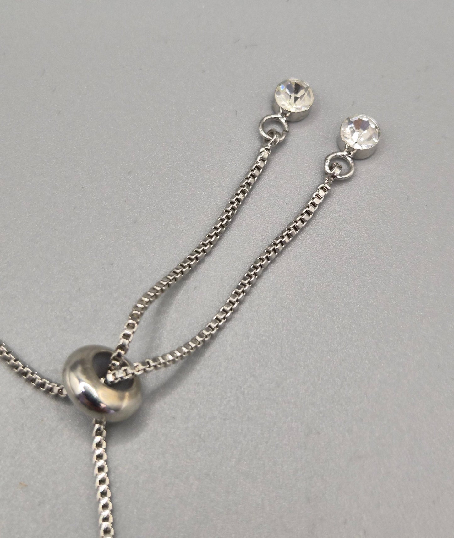 Round Cubic Zirconia Adjustable Bracelet