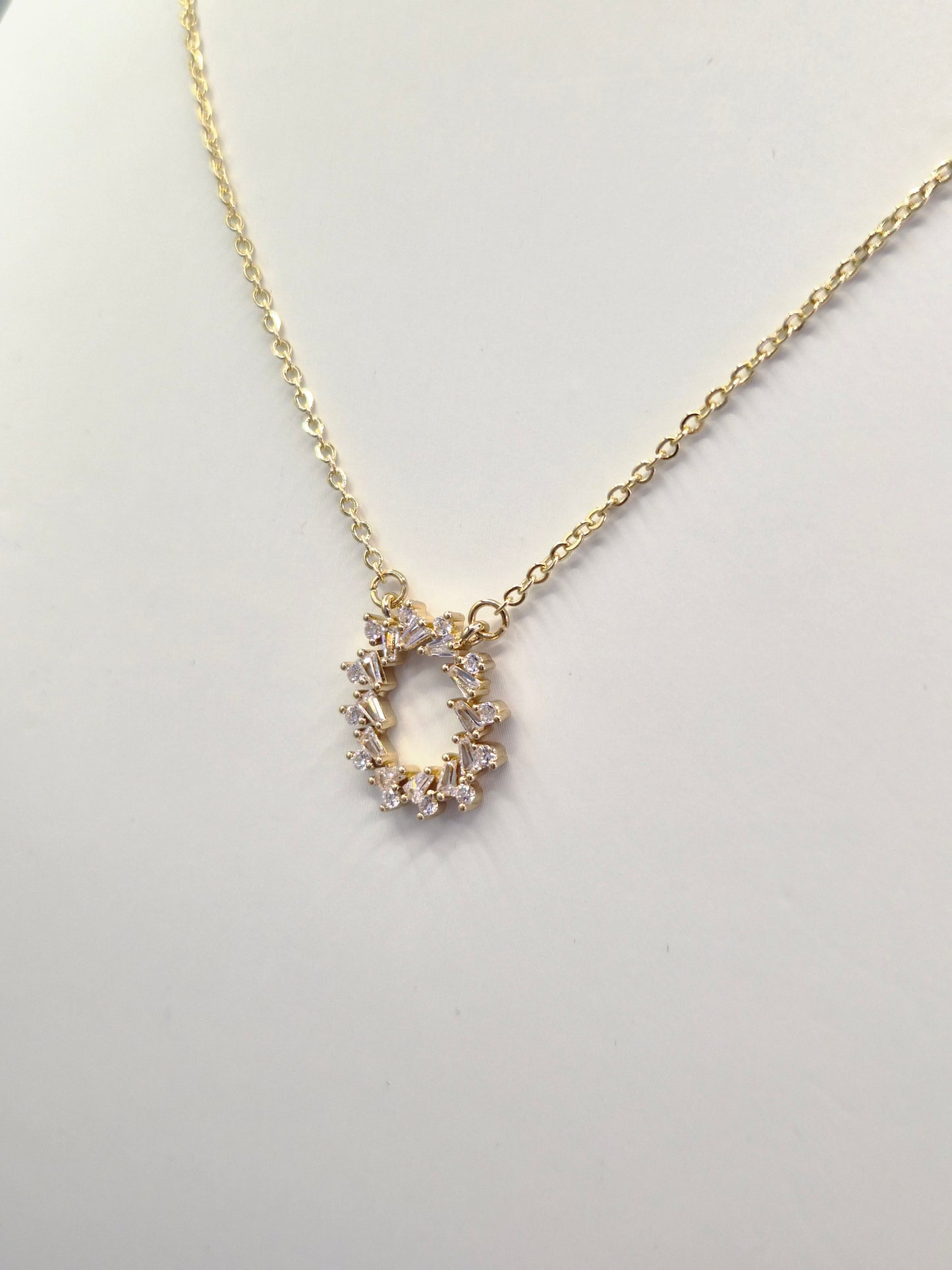 Tapered Baguette & Round Cubic Zirconia Yellow Set Pendant