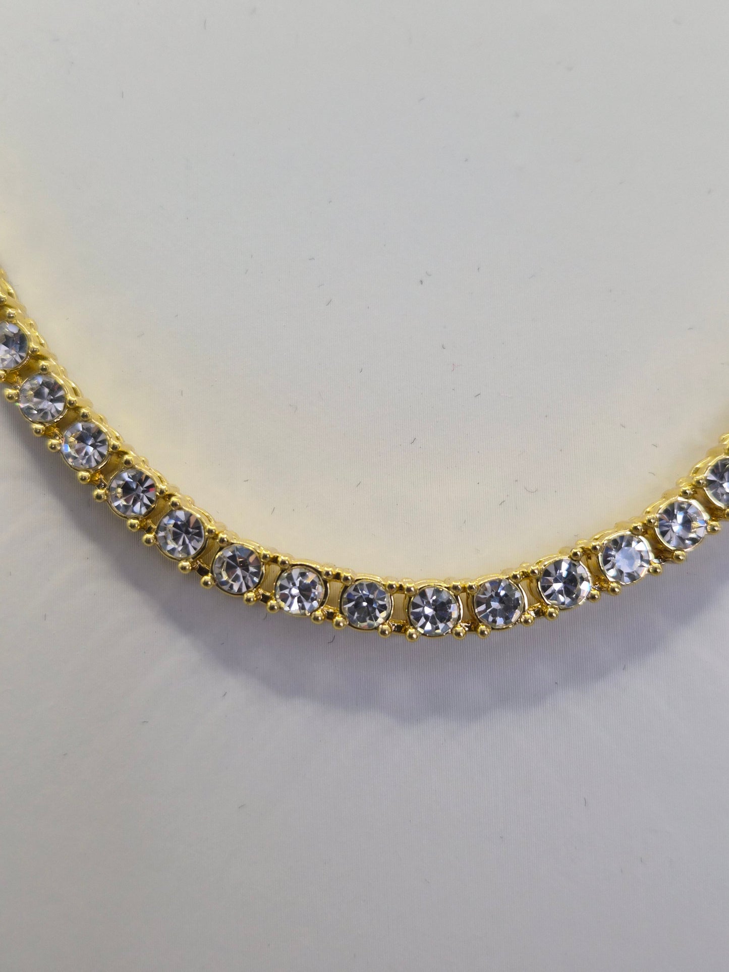 Cubic Zirconia 18" Line Necklace Claw Set - Yellow