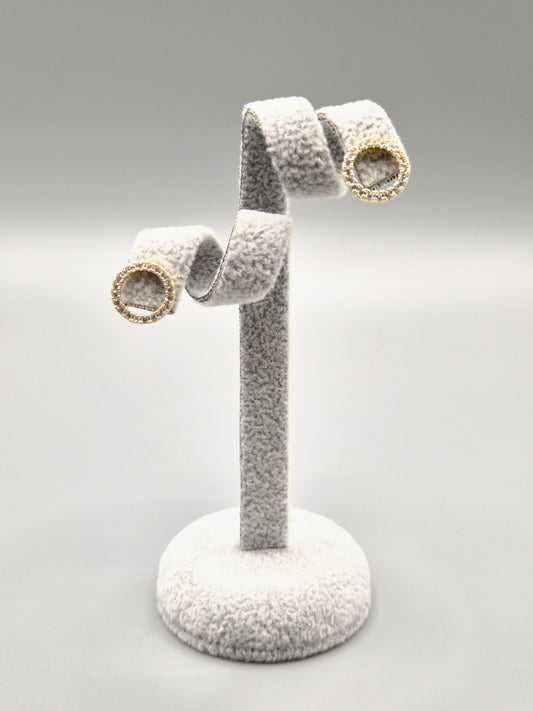 Cubic Zirconia Open Circle Stud Earrings