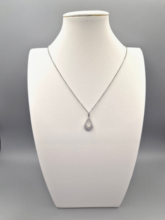 Pear Filigree Round Cubic Zirconia Pendant