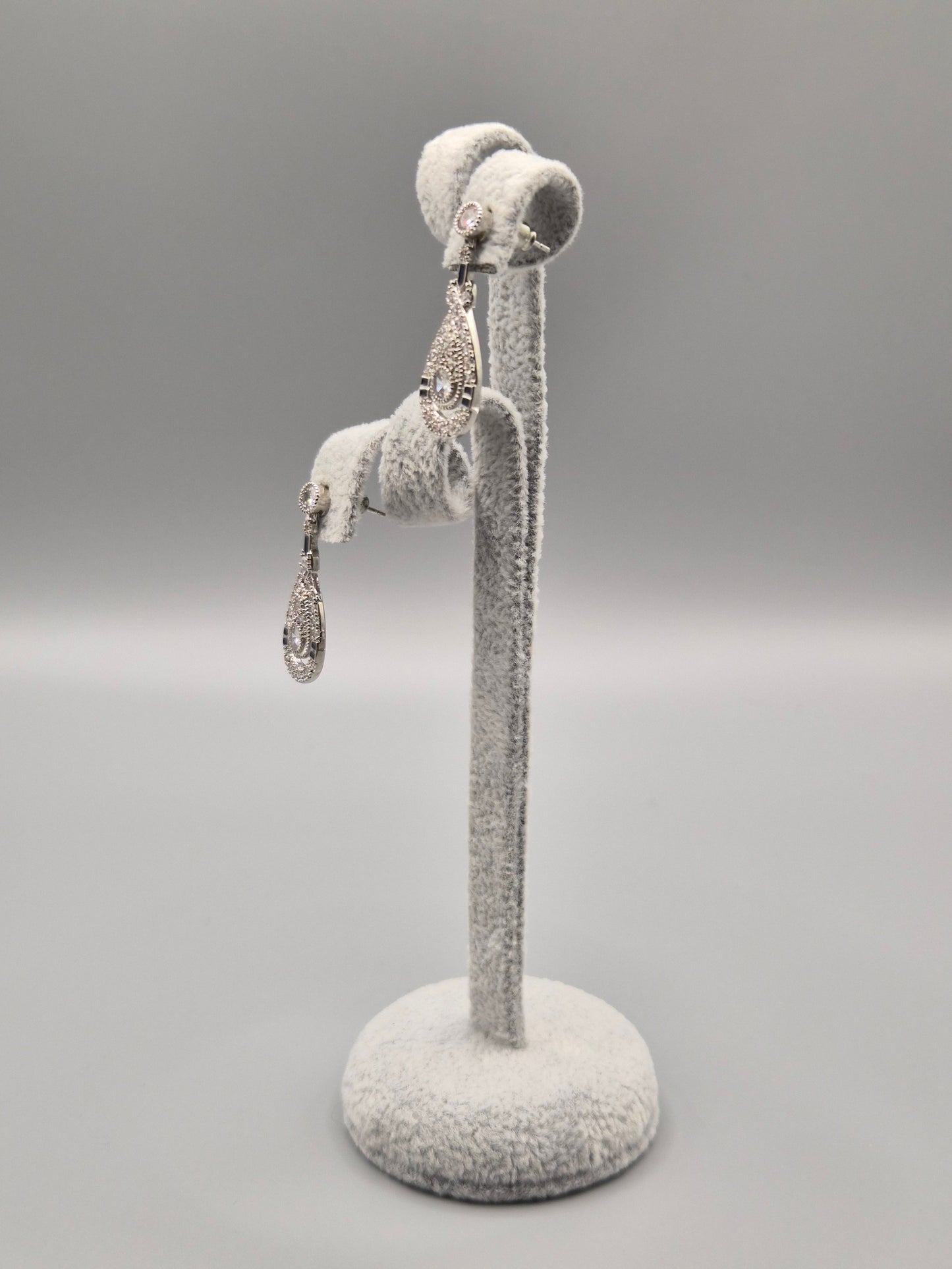 Pear Shaped Cubic Zirconia Drop Earrings