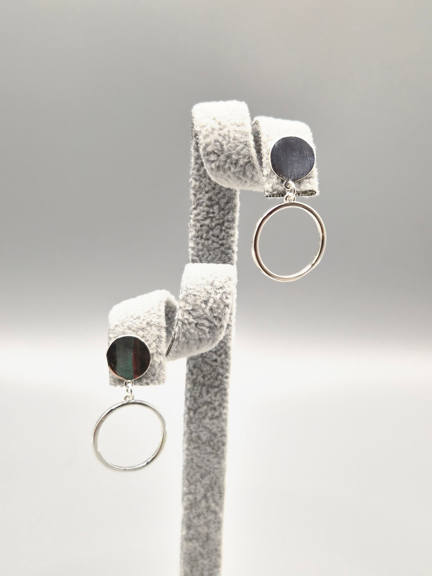 Double Full & Open Circle Drop Earrings