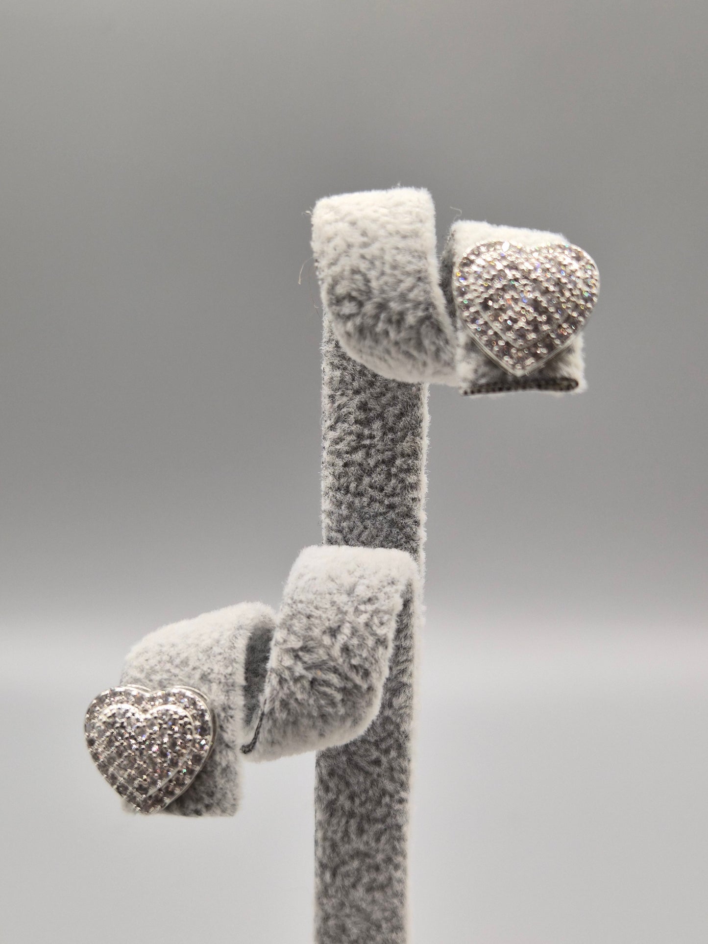 Full Heart Cubic Zirconia Stud Earrings