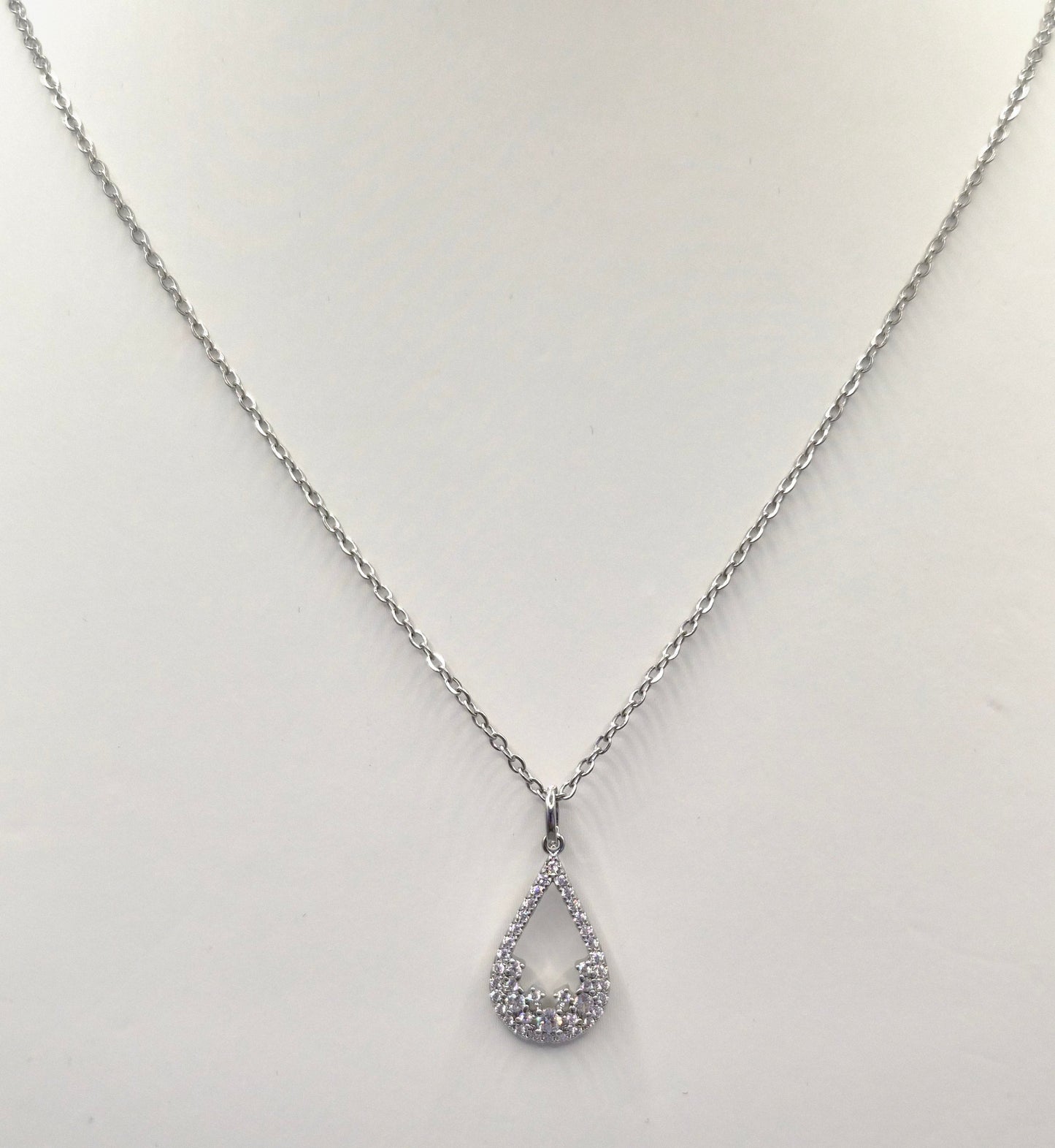 Pear Filigree Round Cubic Zirconia Pendant