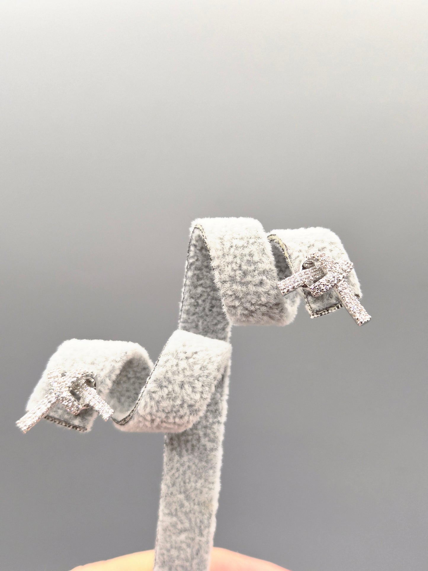 Cubic Zirconia Knot Design Stud Earrings