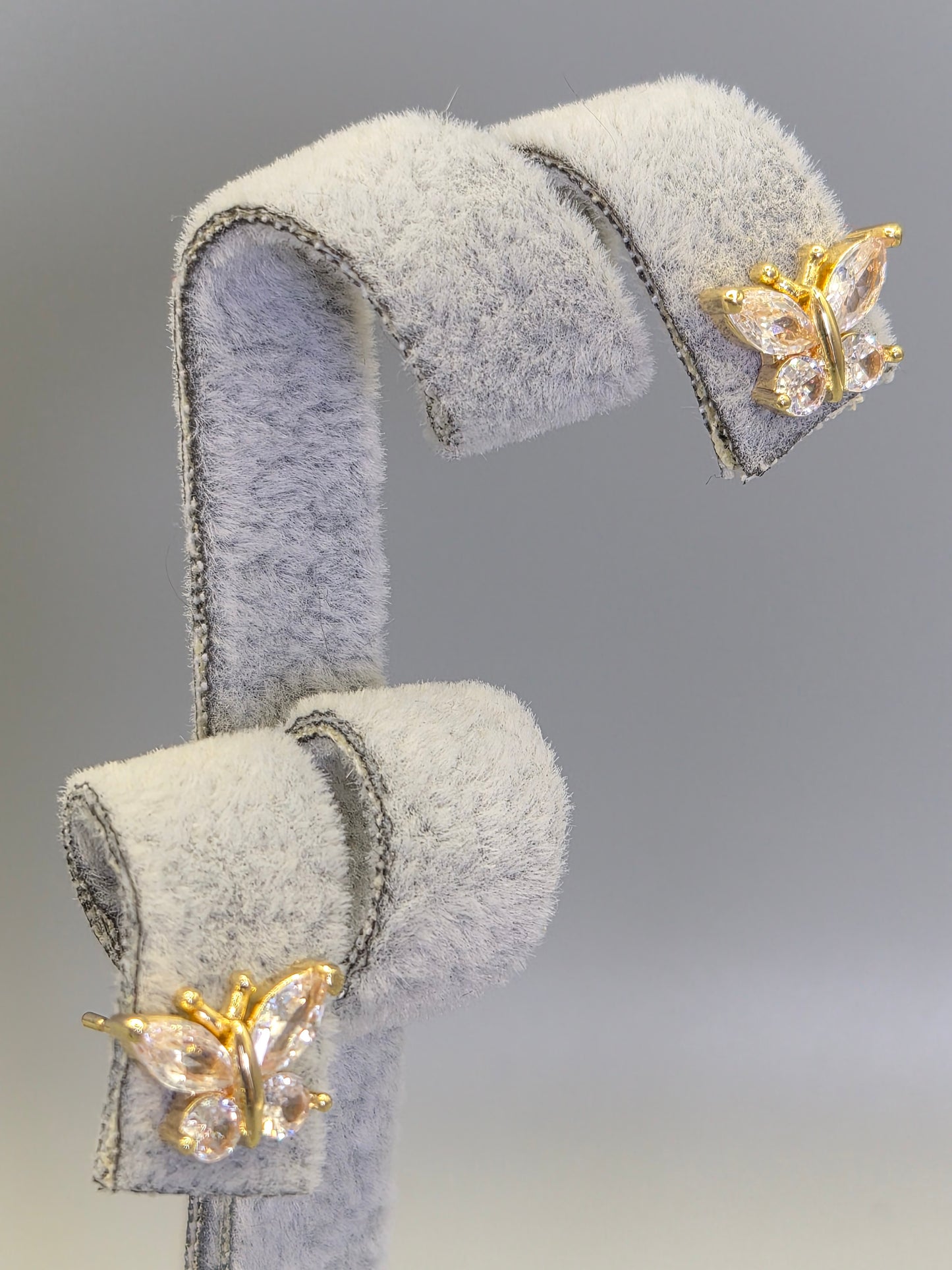 Butterfly Cubic Zirconia Stud Earrings