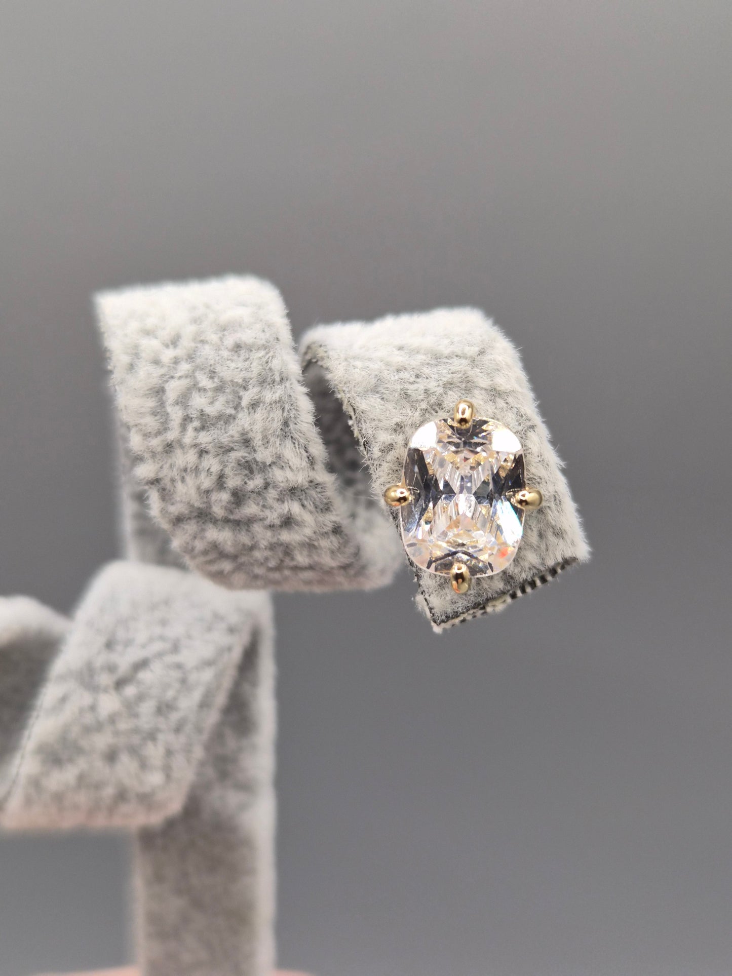 Radiant Cut Cubic Zirconia Gold Plated Stud Earrings