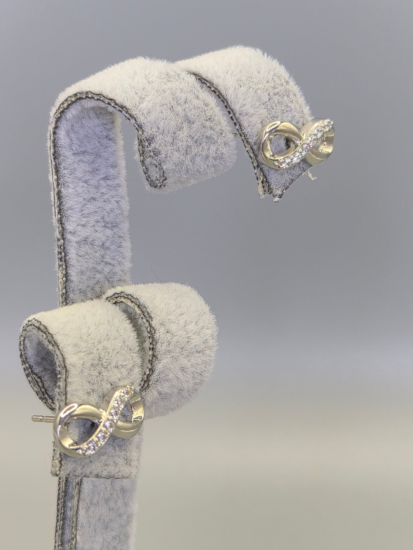 Cubic Zirconia Infinity Earrings