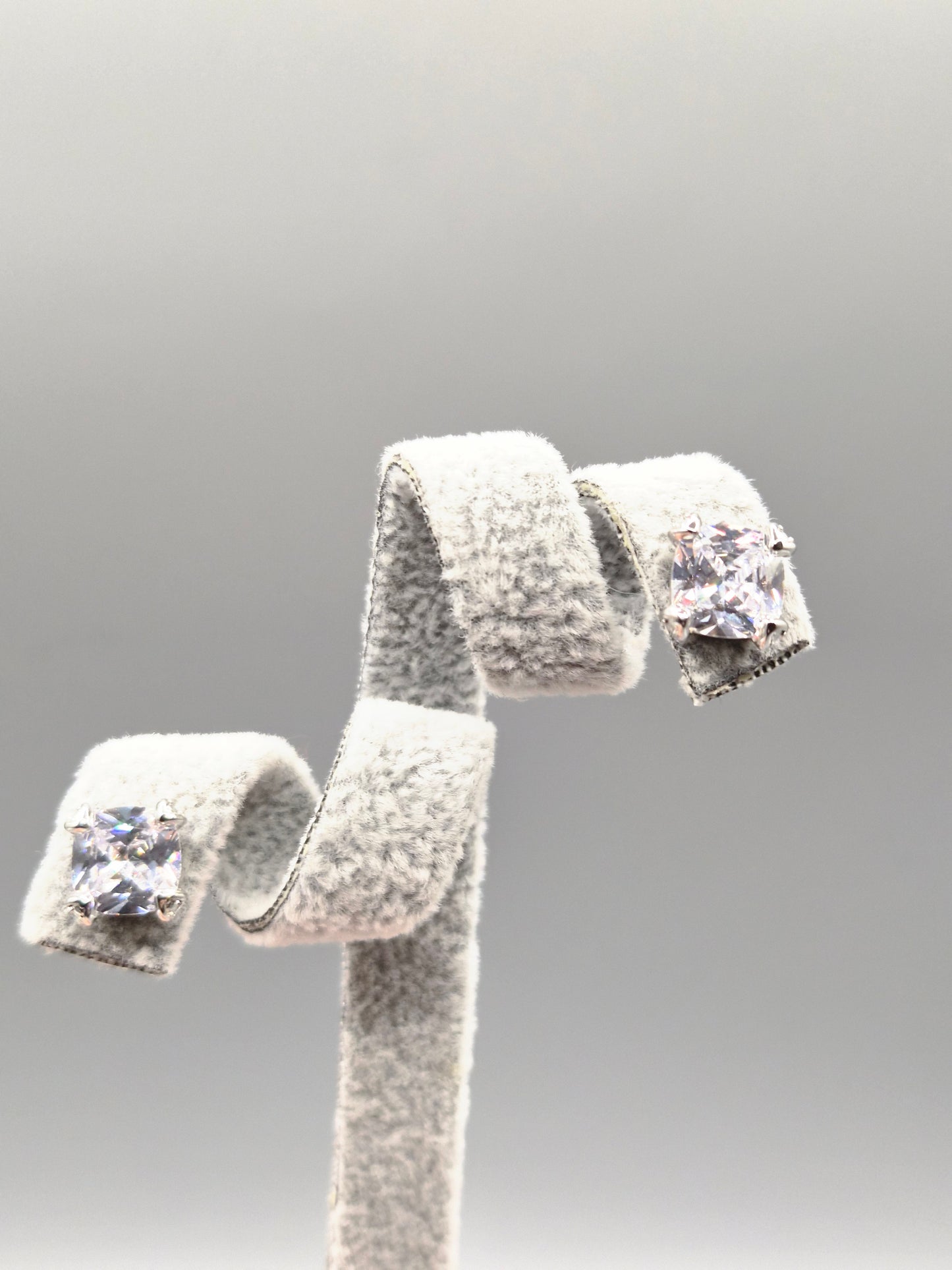 Radiant Cut Cubic Square Zirconia Stud Earrings