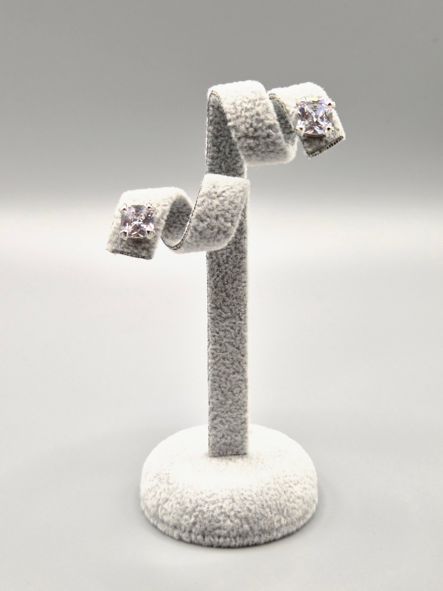 Radiant Cut Cubic Square Zirconia Stud Earrings