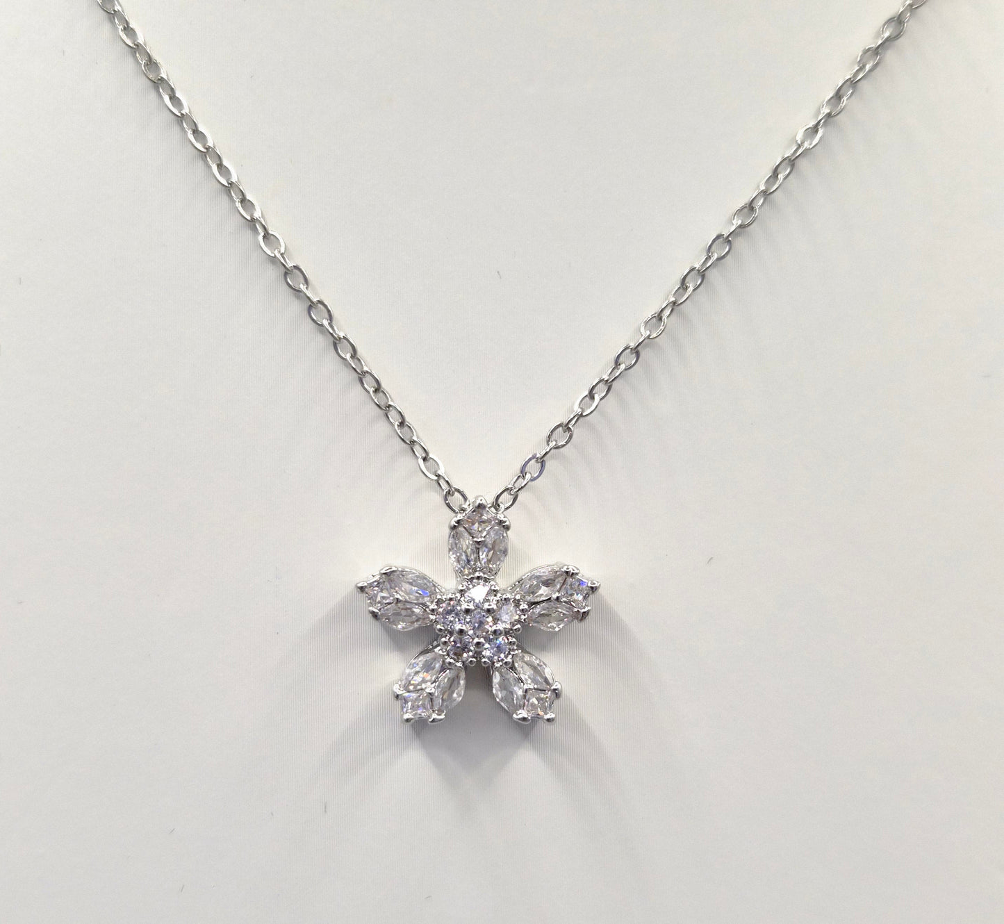 Flower Design Cubic Zirconia Pendant