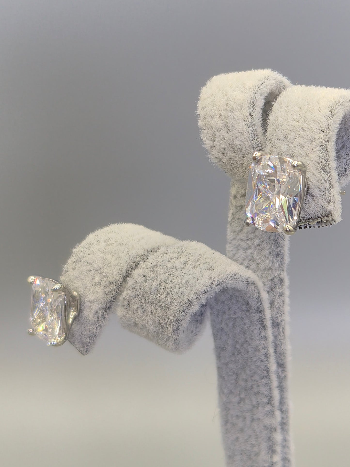 Millennium Cut Cubic Zirconia Stud Earrings
