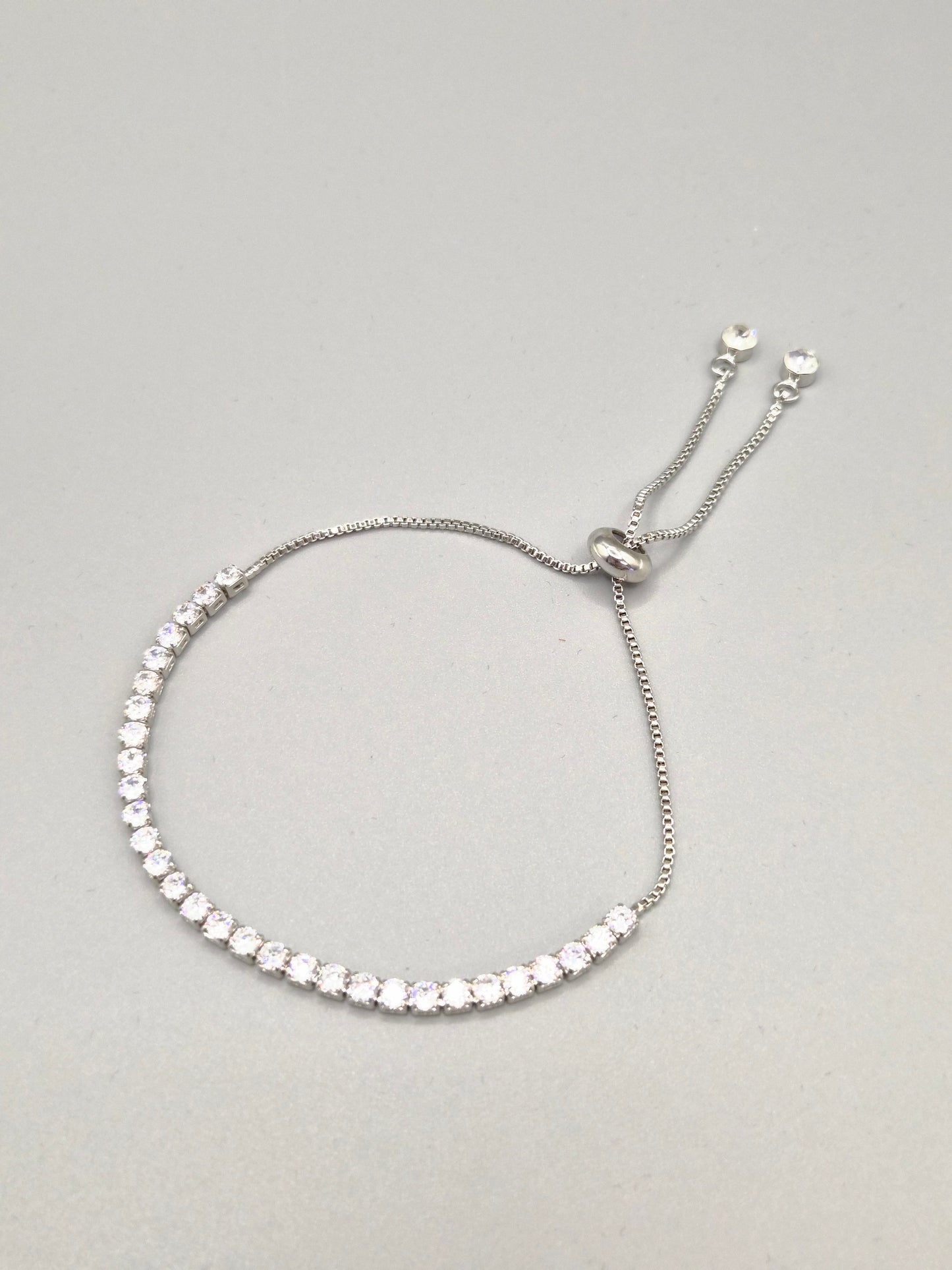 Round Cubic Zirconia Adjustable Bracelet