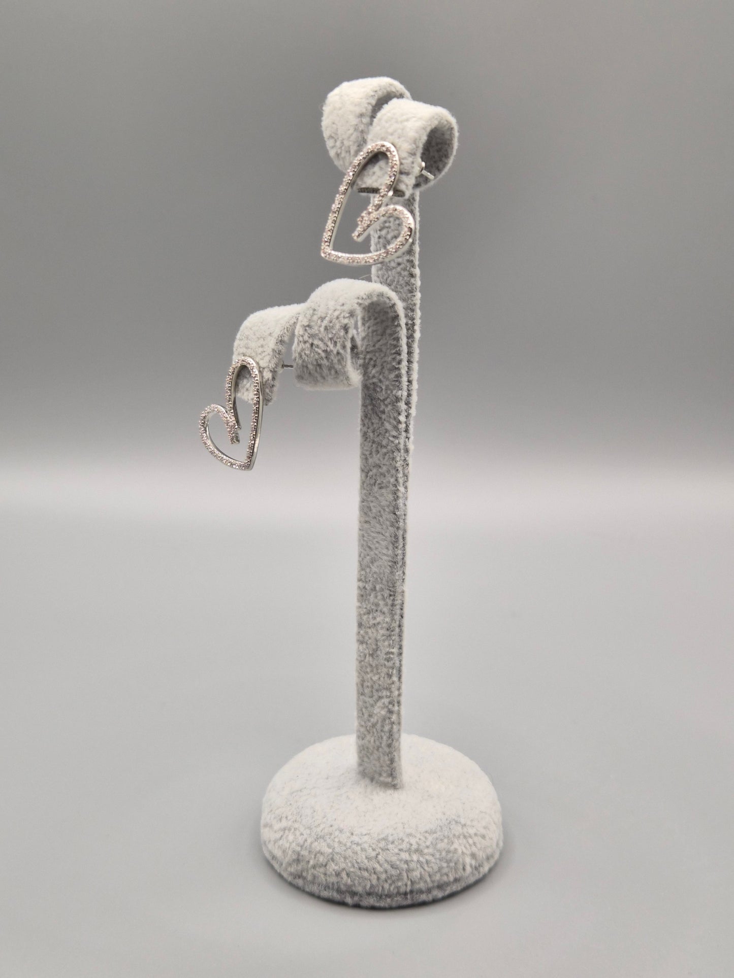 Open Heart Zirconia Stud Earrings