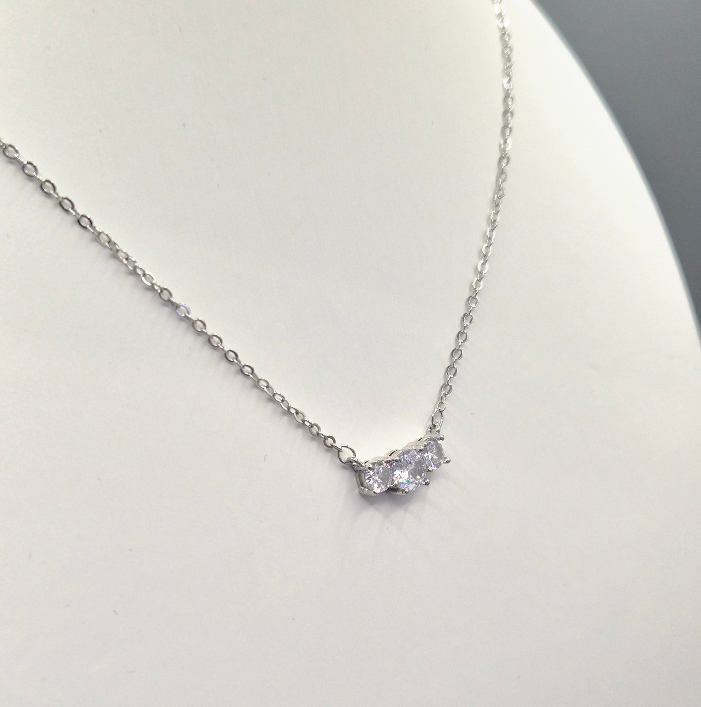 Trilogy Claw Set Cubic Zirconia Pendant