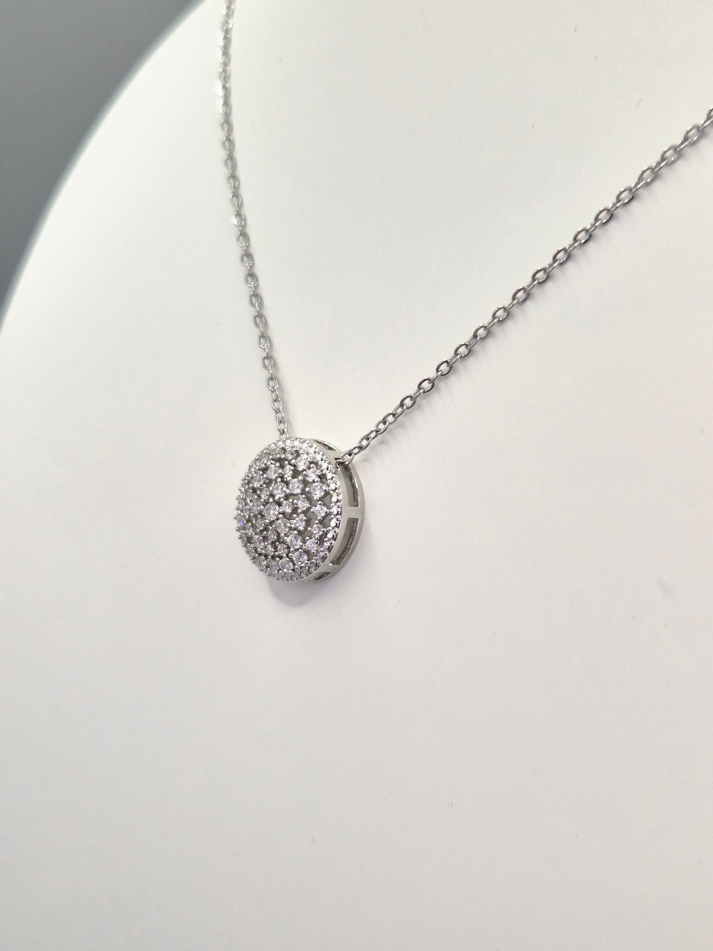 Disc Filigree Cubic Zirconia Pendant