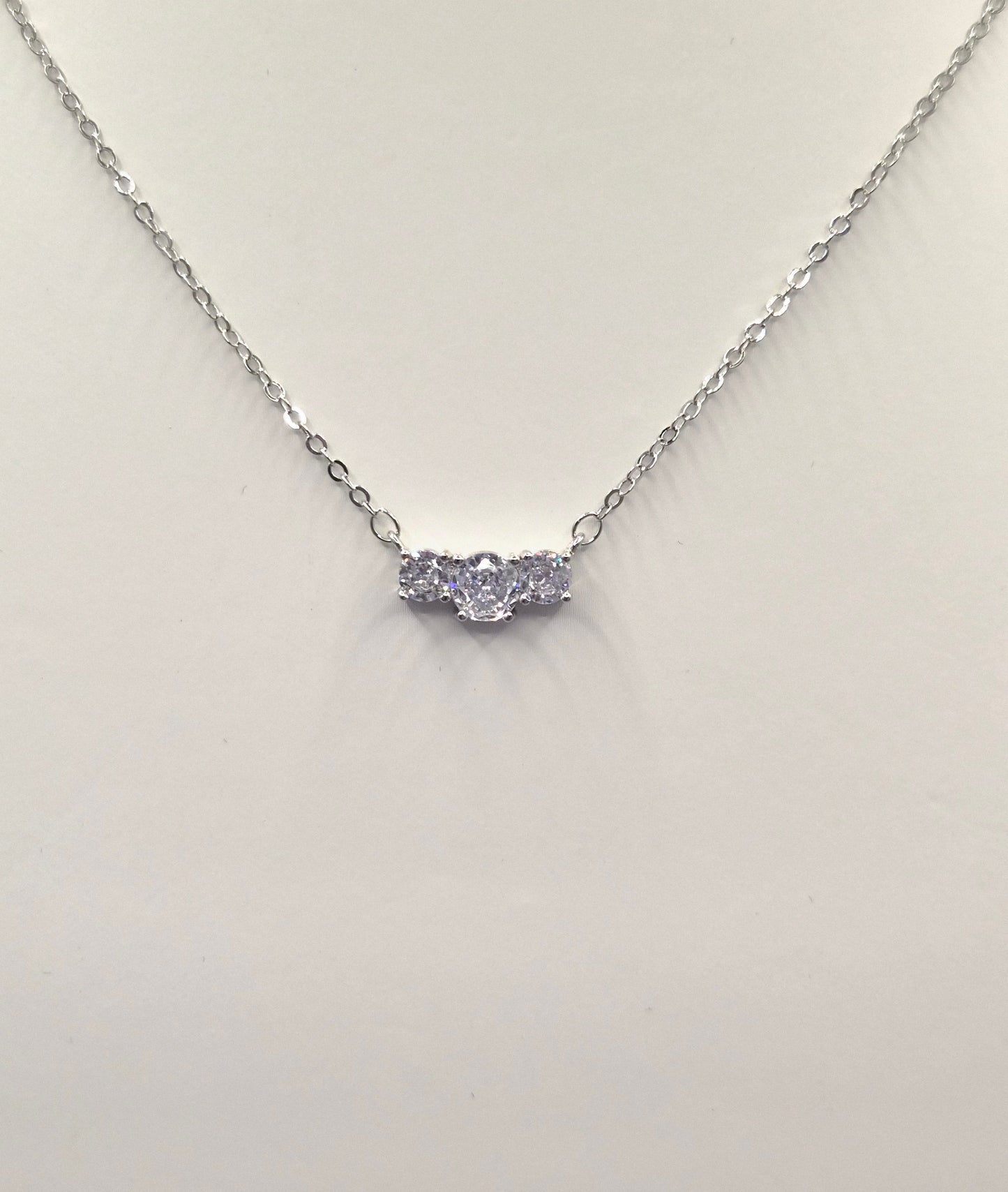 Trilogy Claw Set Cubic Zirconia Pendant