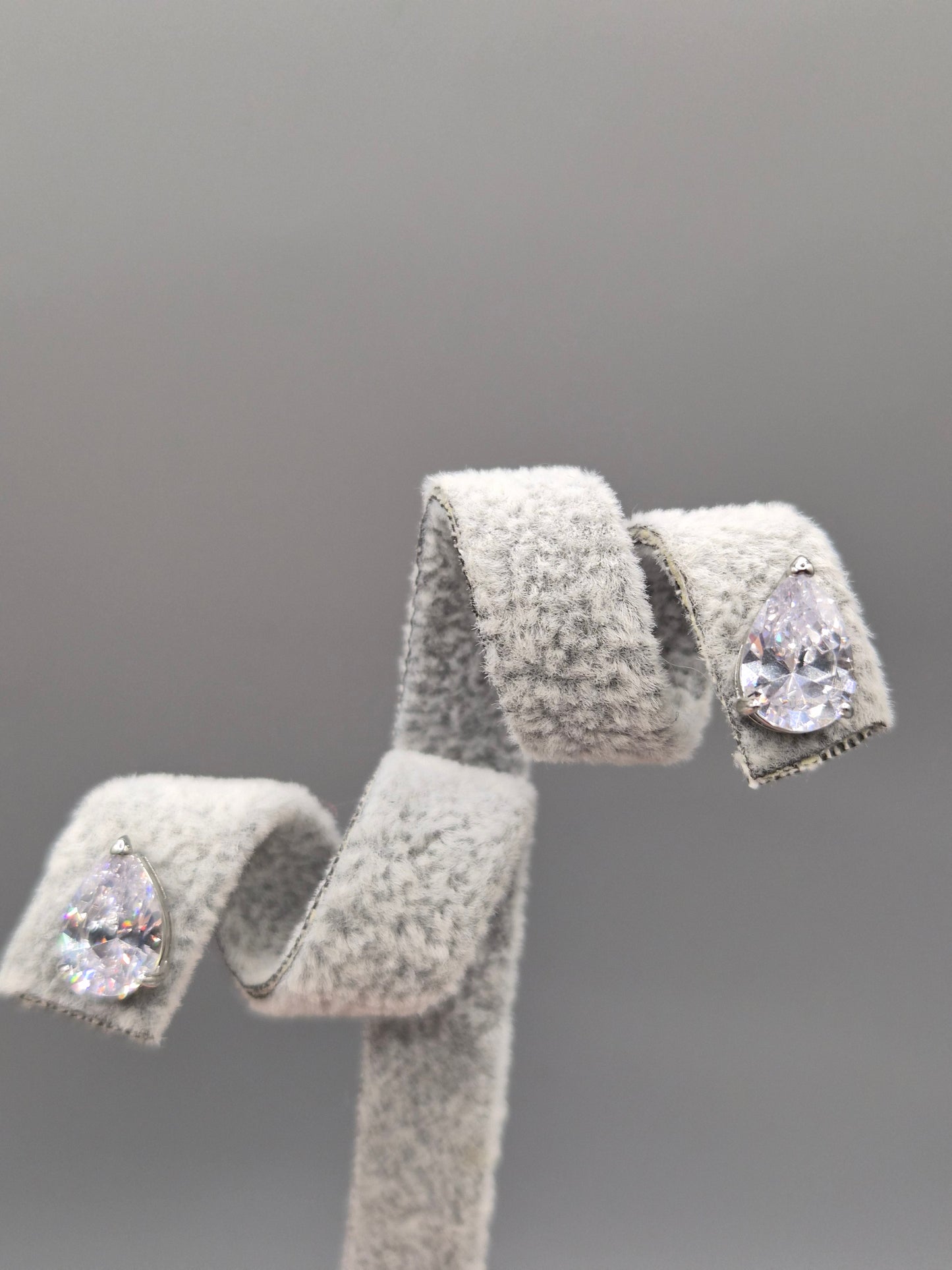 Pear Shaped Cubic Zirconia Stud Earrings