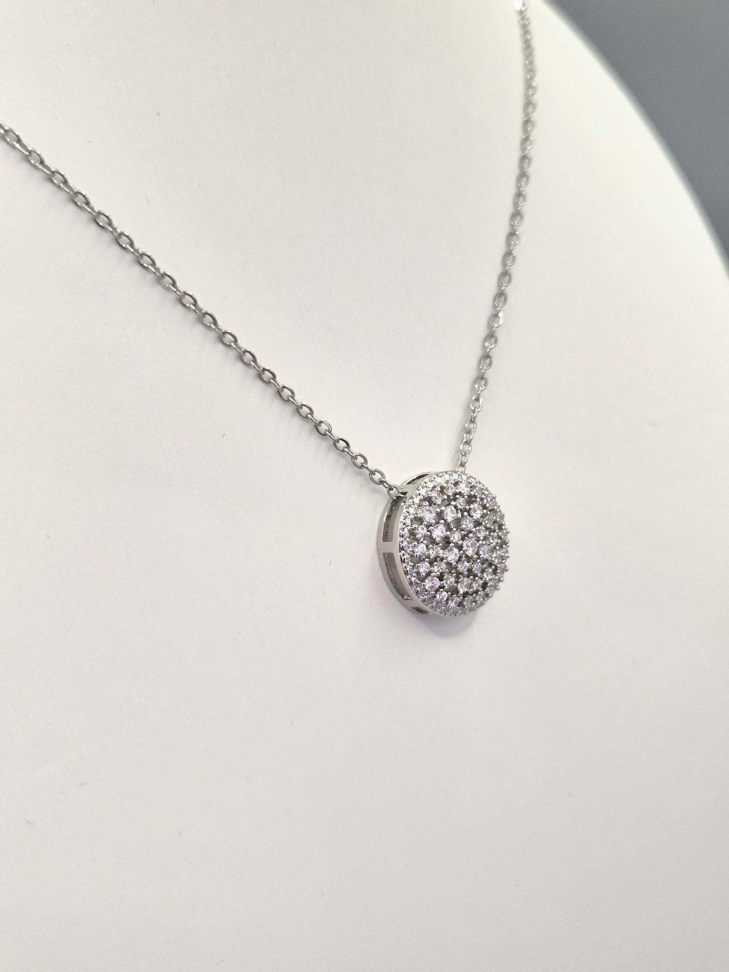 Disc Filigree Cubic Zirconia Pendant