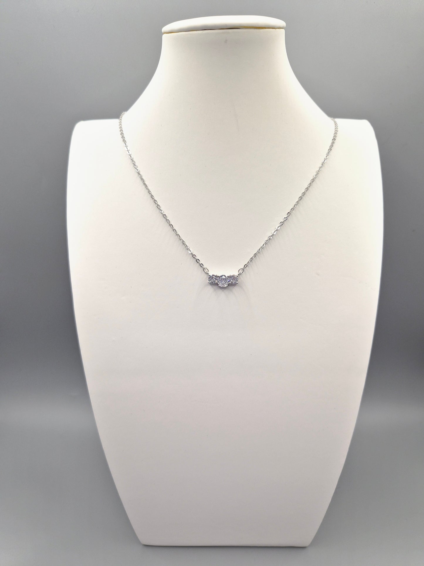 Trilogy Claw Set Cubic Zirconia Pendant