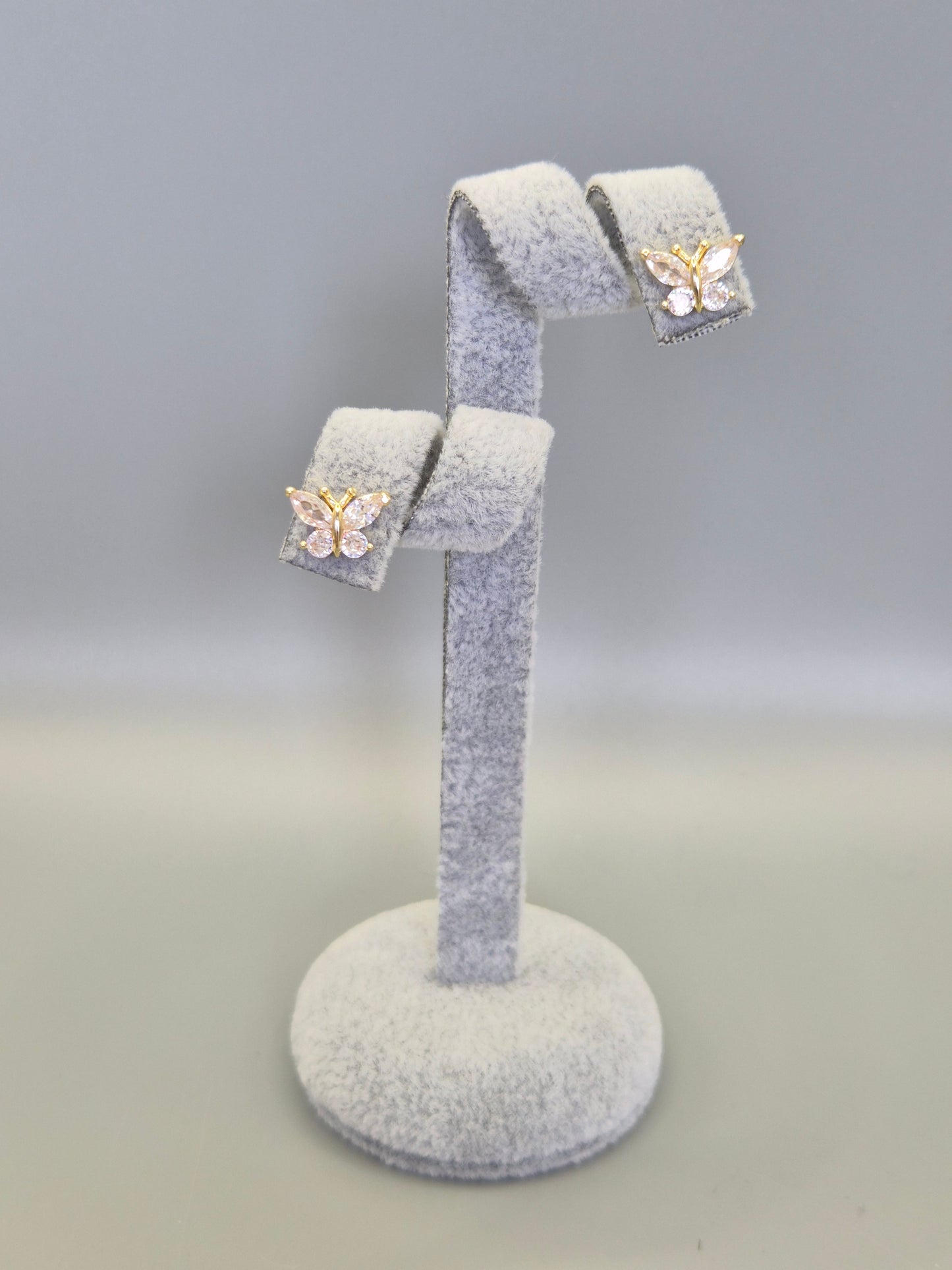Butterfly Cubic Zirconia Stud Earrings