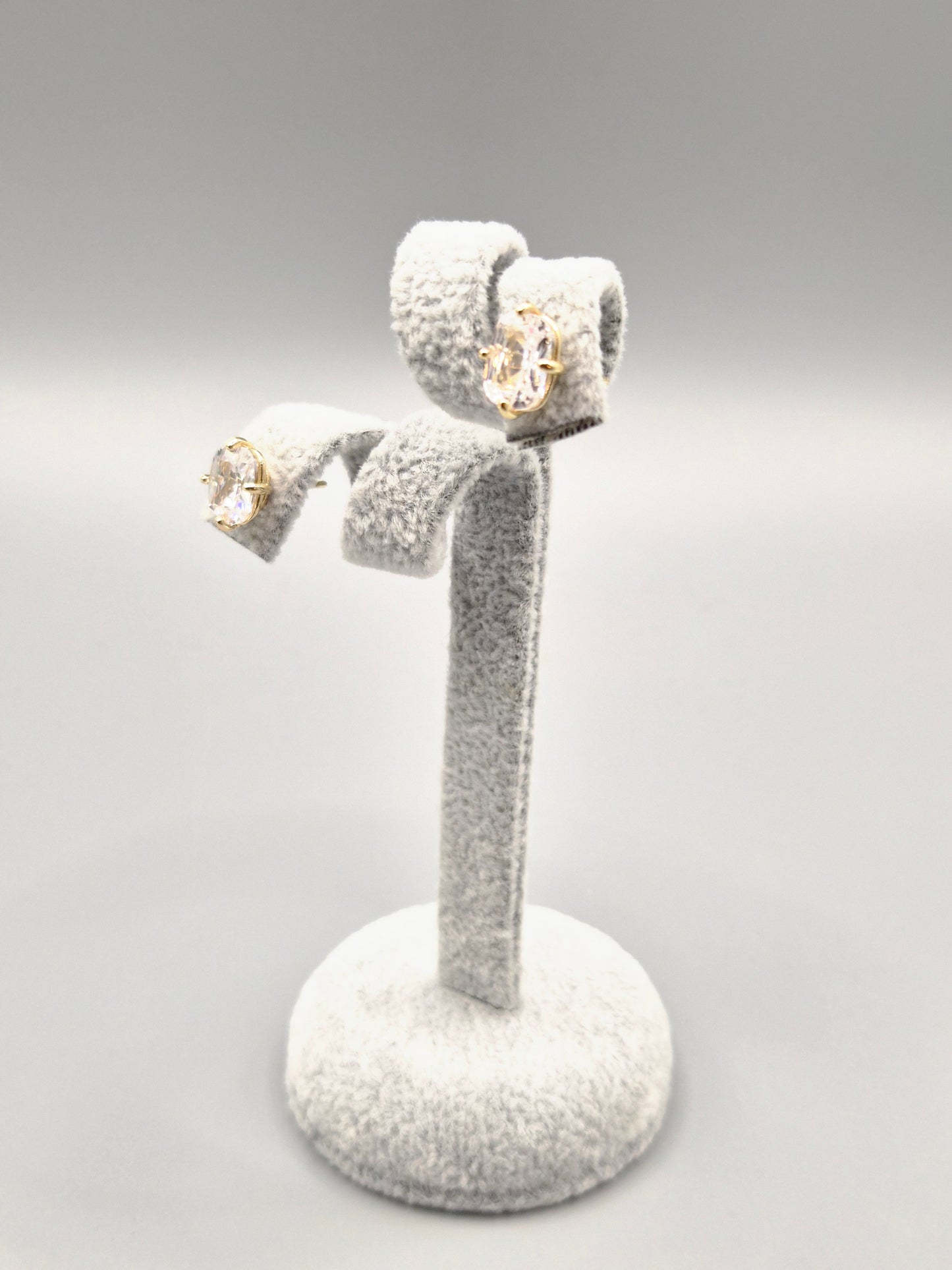 Radiant Cut Cubic Zirconia Gold Plated Stud Earrings