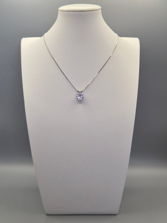 Cubic Zirconia Solitaire Claw Set Pendant