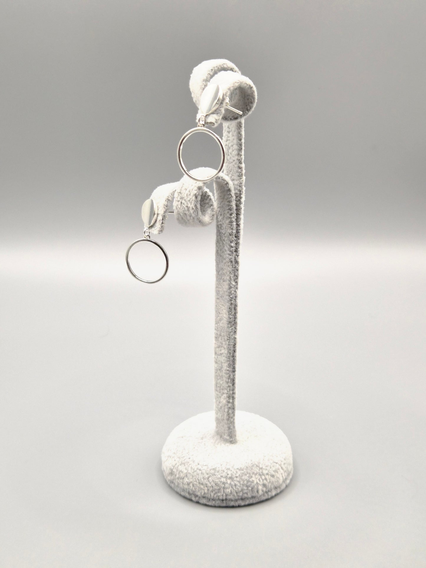 Double Full & Open Circle Drop Earrings