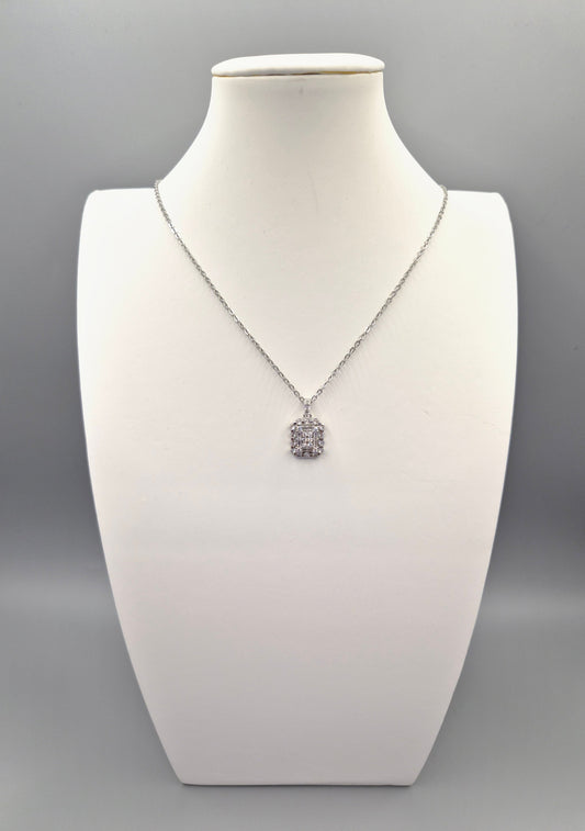 Baguette & Round Cubic Zirconia Pendant