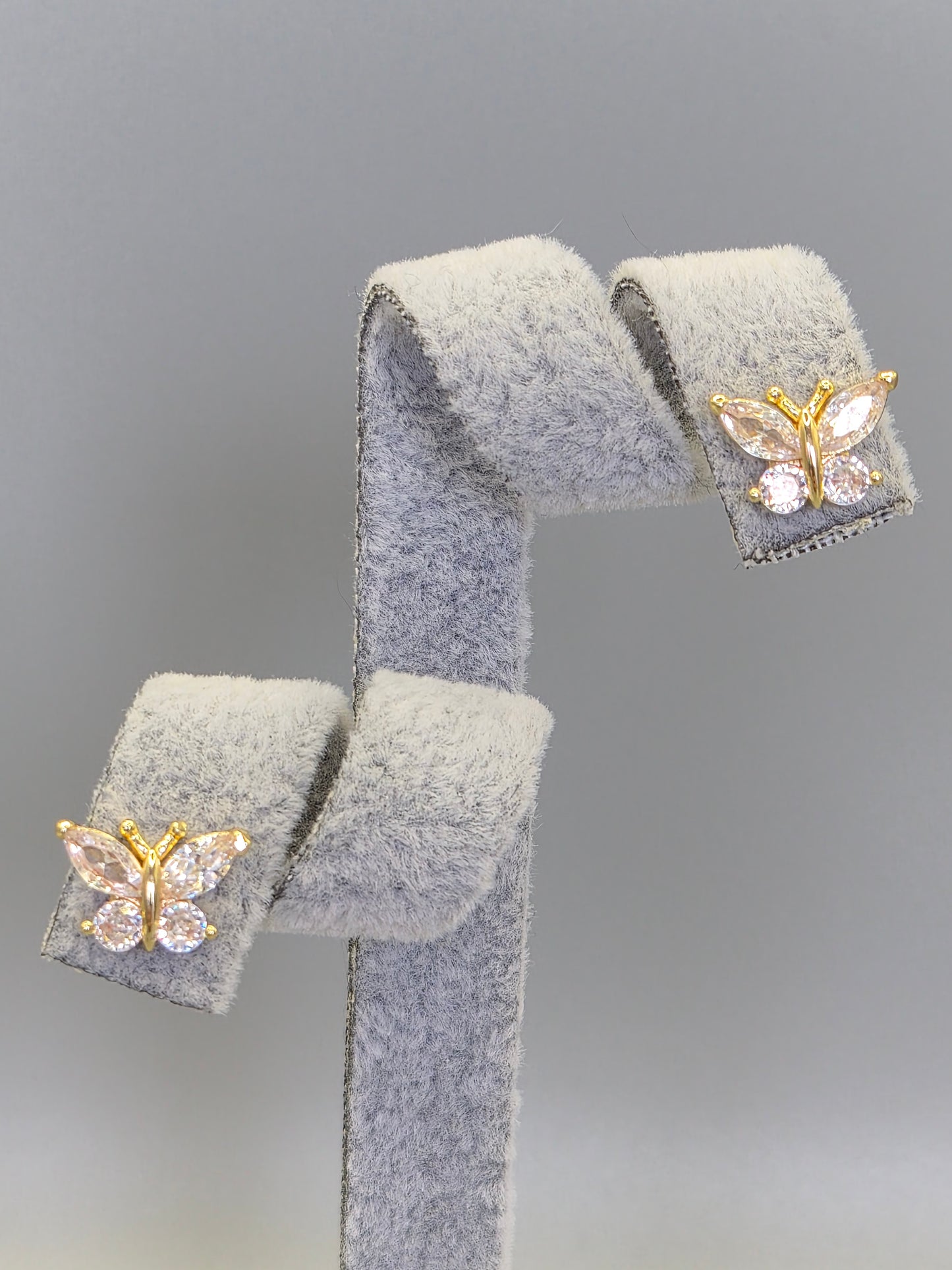 Butterfly Cubic Zirconia Stud Earrings