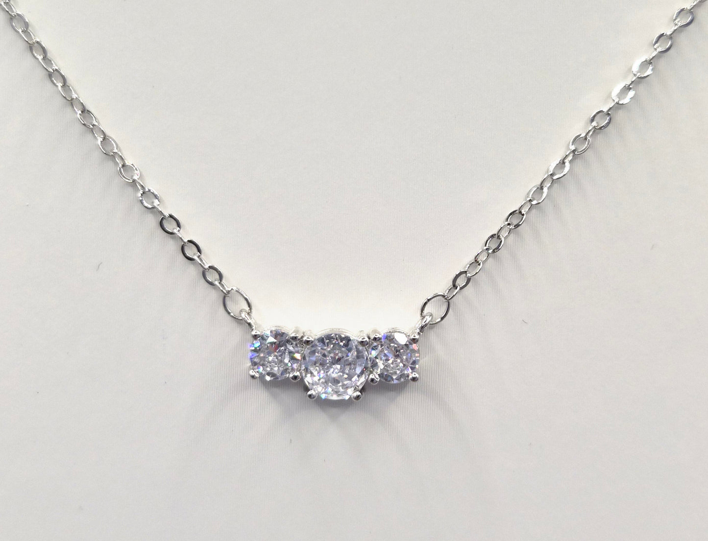 Trilogy Claw Set Cubic Zirconia Pendant