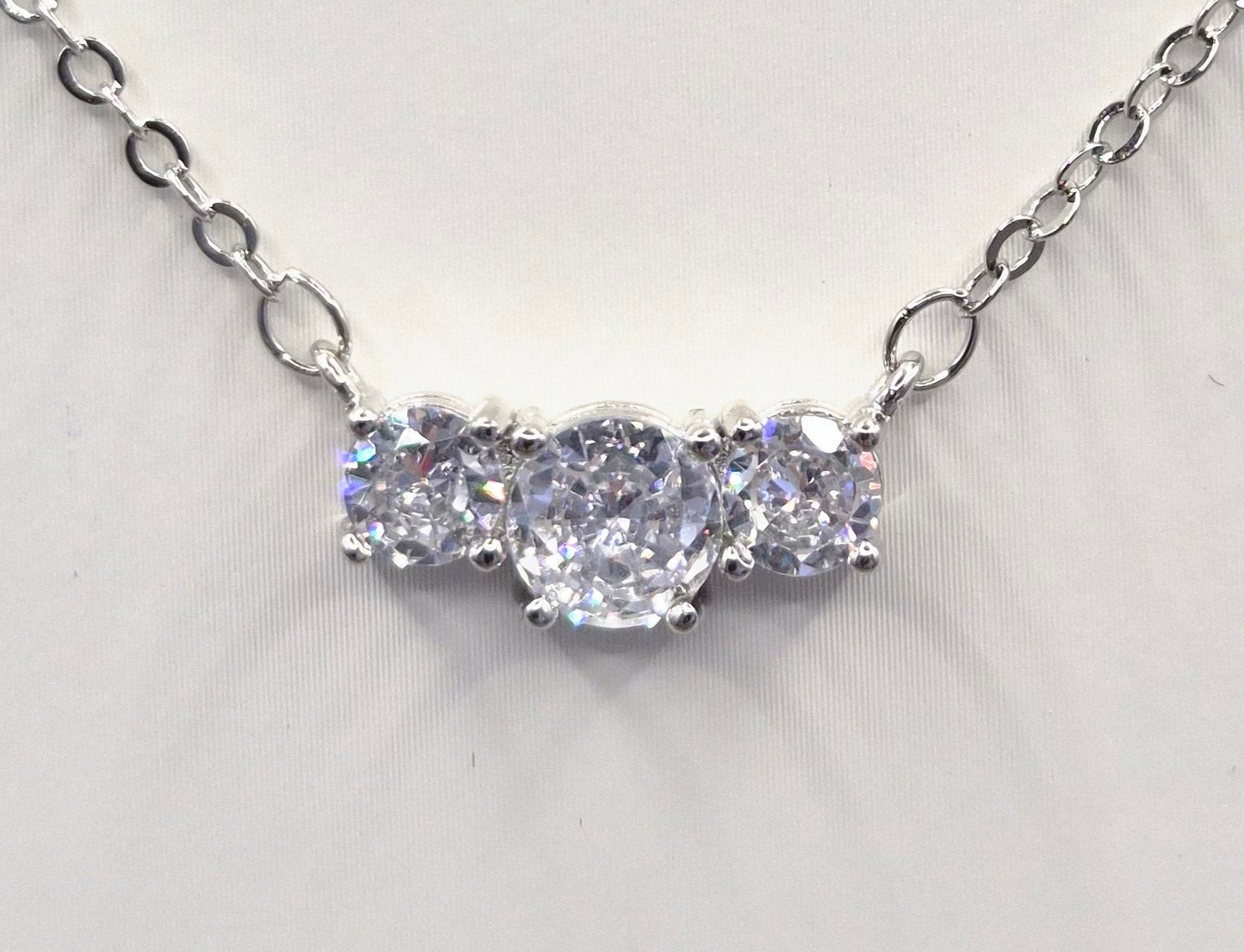 Trilogy Claw Set Cubic Zirconia Pendant
