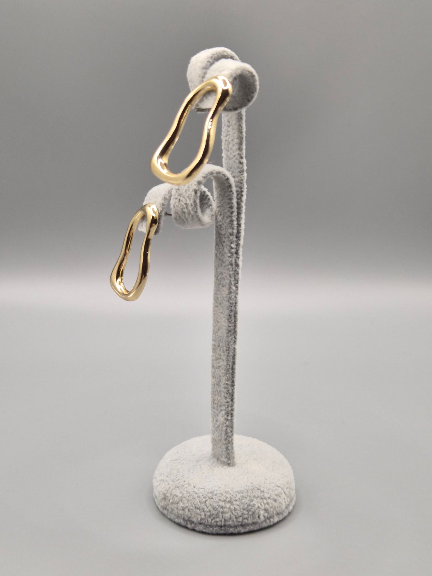 Squiggles Open Design Gold Earrings