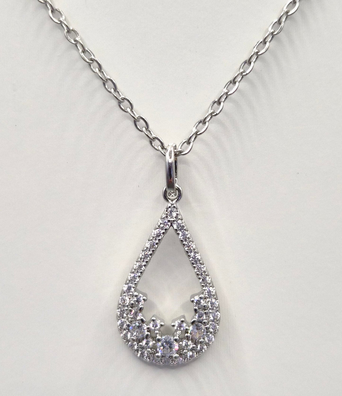 Pear Filigree Round Cubic Zirconia Pendant