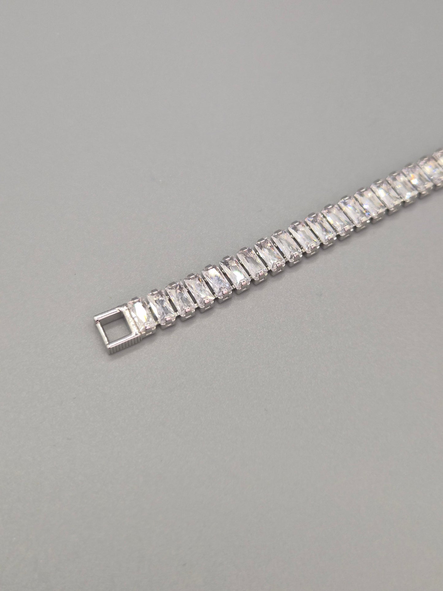 Baguette Cut Cubic Zirconia Line Bracelet