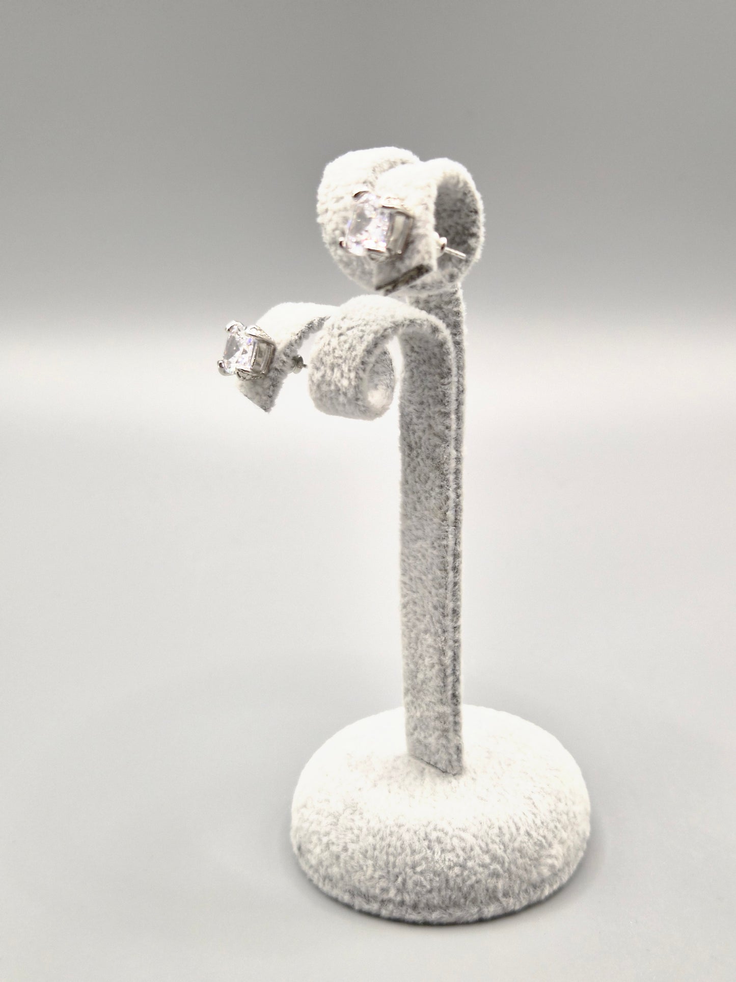 Radiant Cut Cubic Square Zirconia Stud Earrings