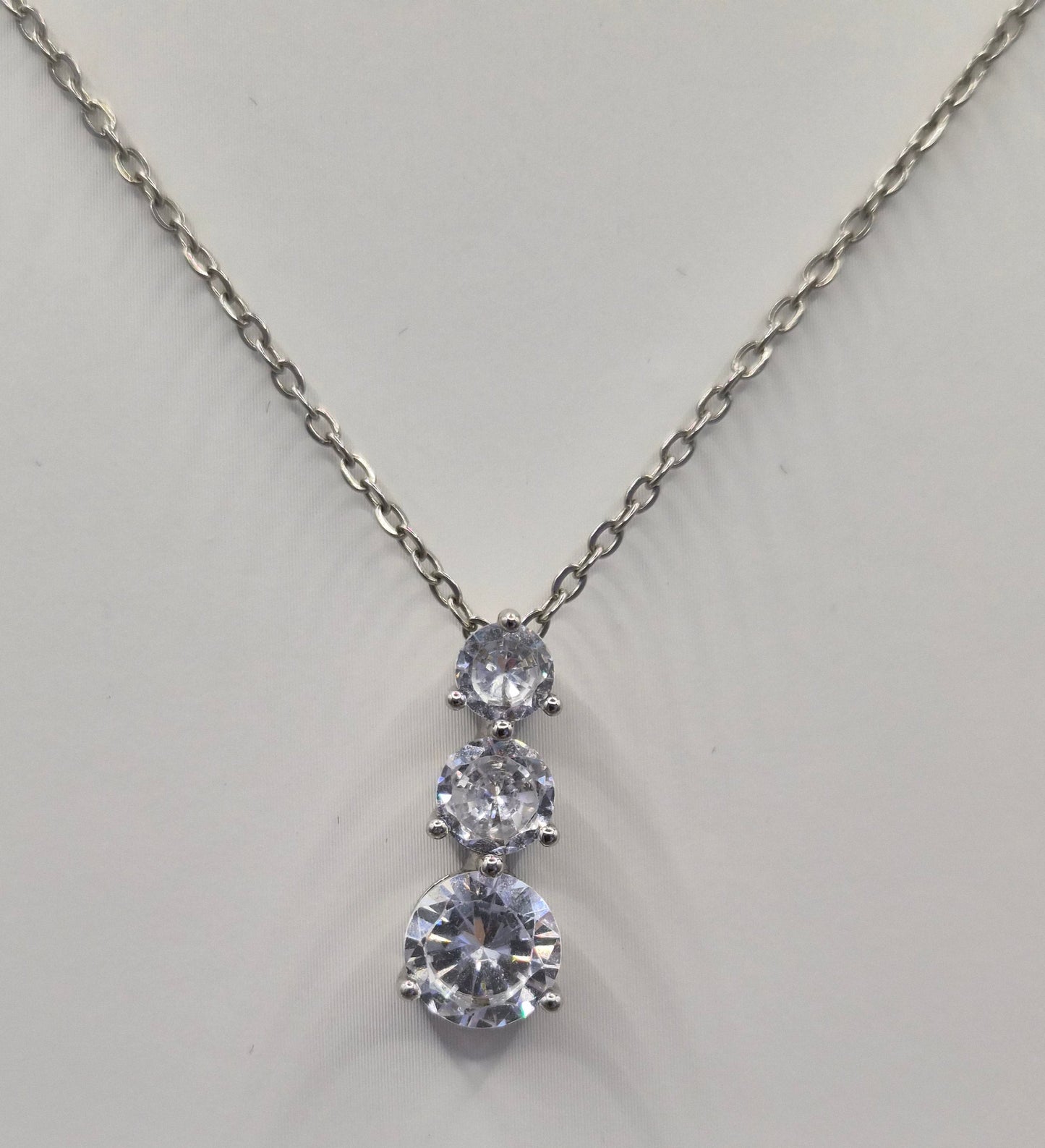 Trilogy Graduated Cubic Zirconia Pendant