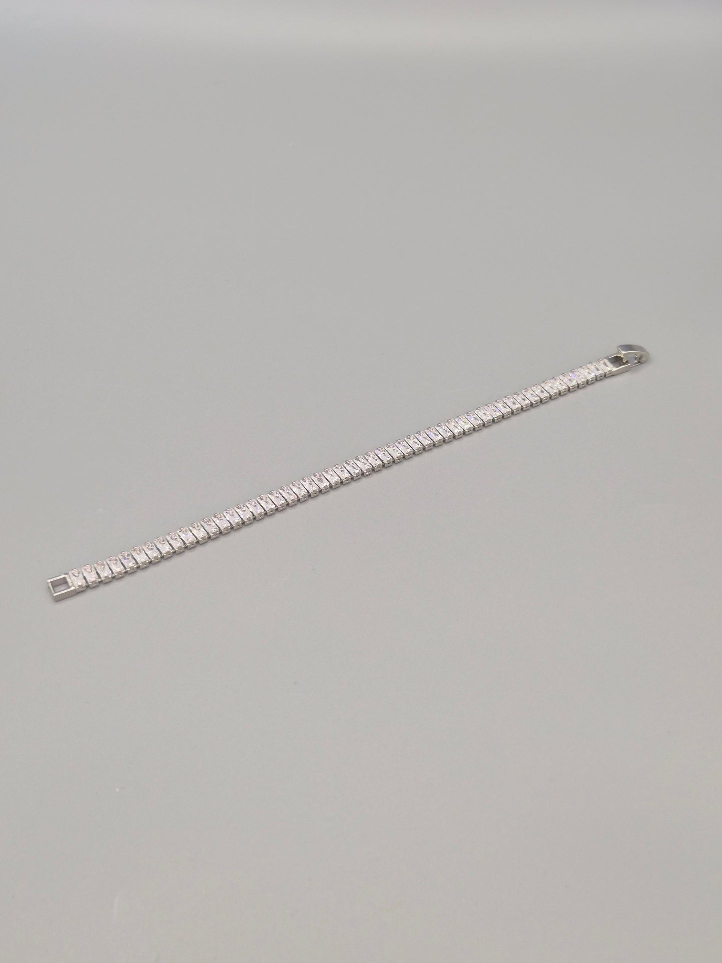 Baguette Cut Cubic Zirconia Line Bracelet