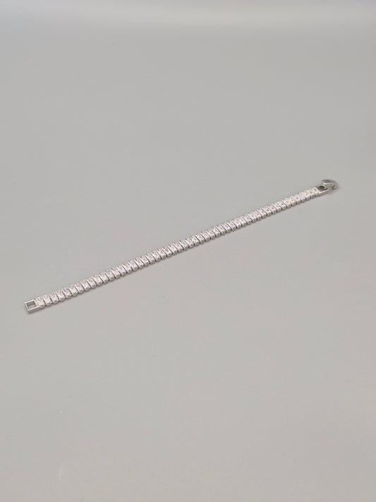 Baguette Cut Cubic Zirconia Line Bracelet