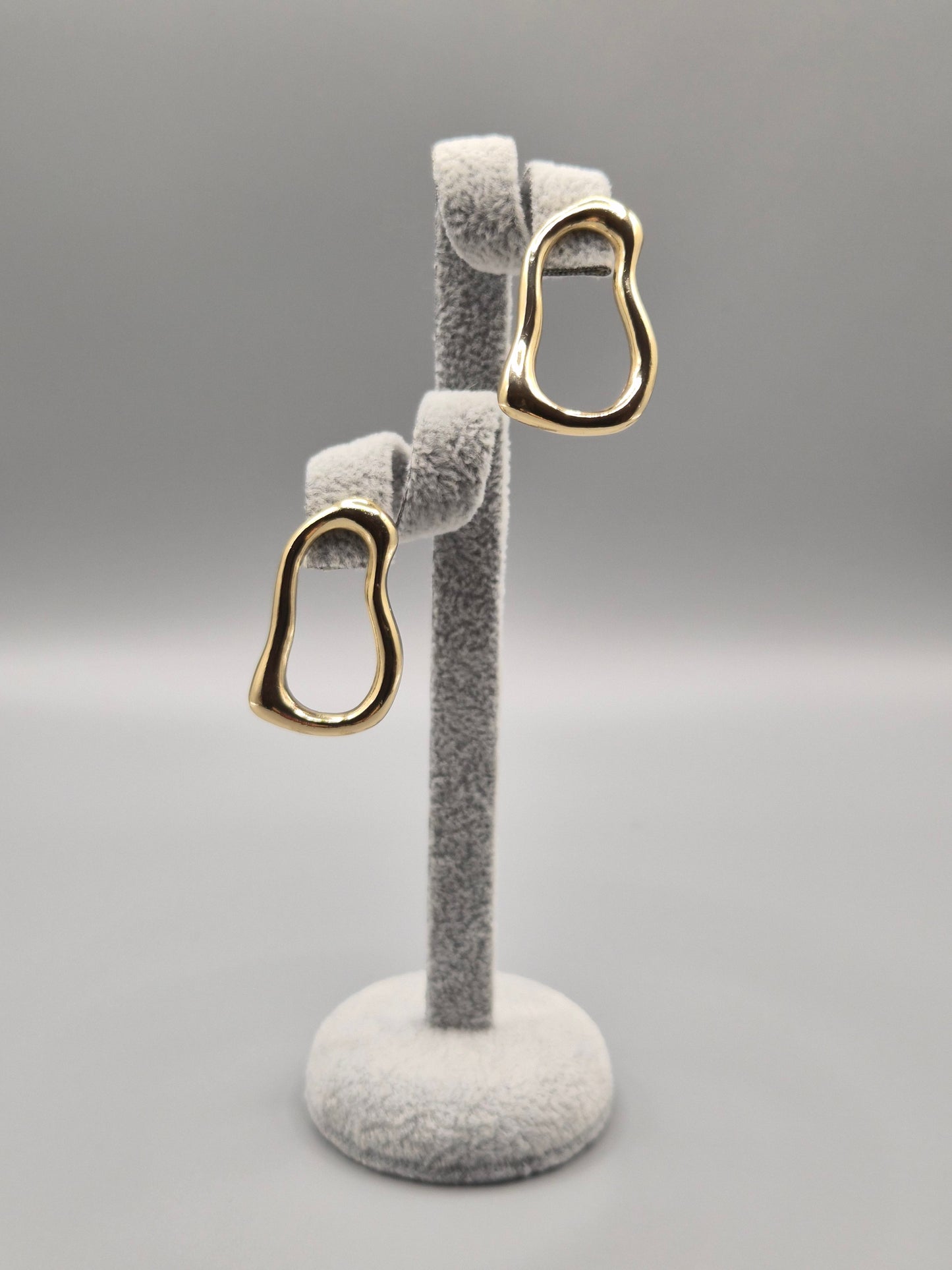 Squiggles Open Design Gold Earrings